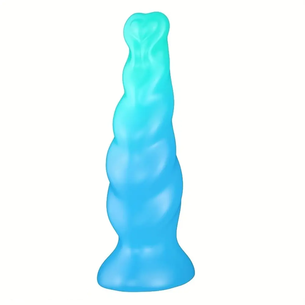 8.03in Fantasy Shaped Anal Plug Love Heart Liquid Silicone Dildo For Beginners