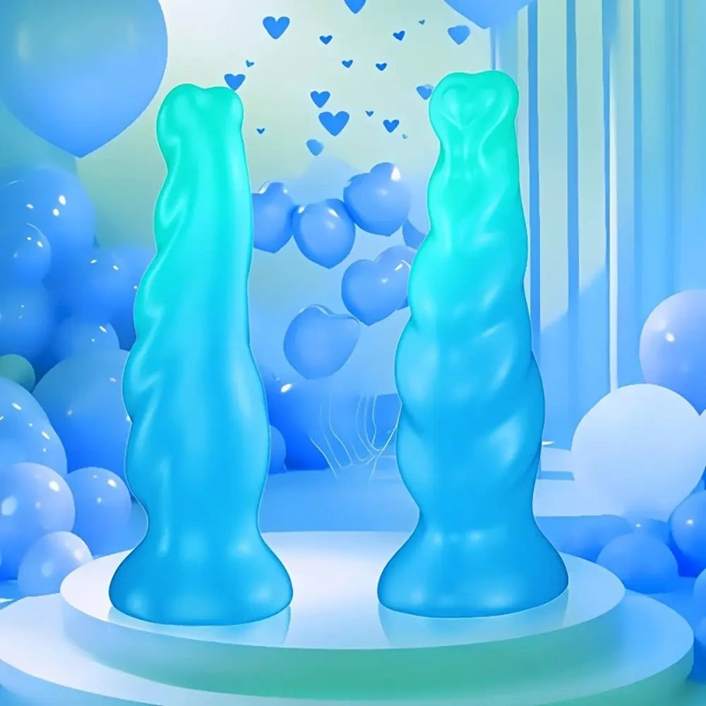 8.03in Fantasy Shaped Anal Plug Love Heart Liquid Silicone Dildo For Beginners