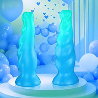 8.03in Fantasy Shaped Anal Plug Love Heart Liquid Silicone Dildo For Beginners