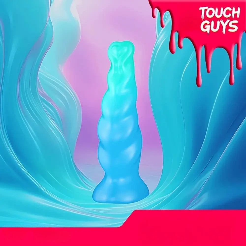 8.03in Fantasy Shaped Anal Plug Love Heart Liquid Silicone Dildo For Beginners
