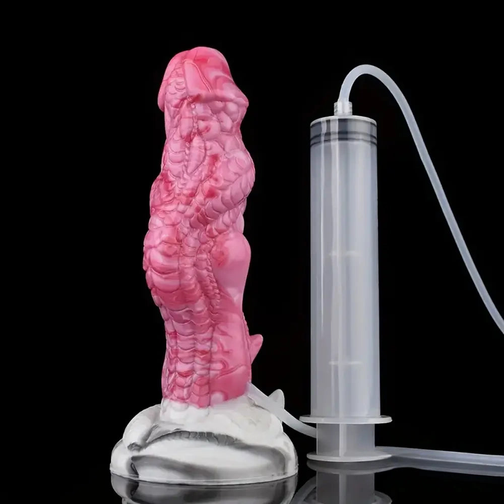 8.03in Realistic Animal Alien Dragon Ejaculating Silicone G-spot Dildo