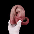 8.03in Realistic Blue Veins Hollow Dildo Cock Sleeve With Soft Cock Ring