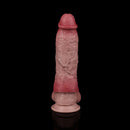 8.03in Realistic Blue Veins Hollow Dildo Cock Sleeve With Soft Cock Ring