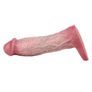 8.03in Realistic Blue Veins Hollow Dildo Cock Sleeve With Soft Cock Ring