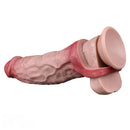 8.03in Realistic Blue Veins Hollow Dildo Cock Sleeve With Soft Cock Ring