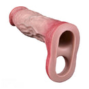 8.03in Realistic Blue Veins Hollow Dildo Cock Sleeve With Soft Cock Ring