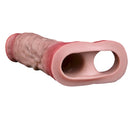 8.03in Realistic Blue Veins Hollow Dildo Cock Sleeve With Soft Cock Ring