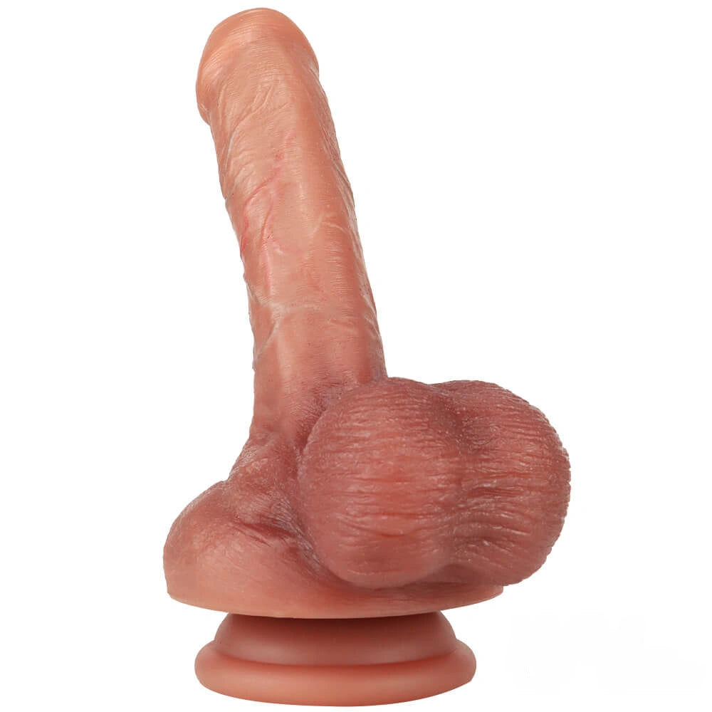 8.03in Realistic Penis Uncut Dildo Sex Toy With Sliding Foreskin