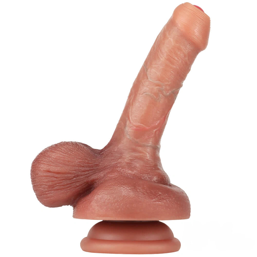 8.03in Realistic Penis Uncut Dildo Sex Toy With Sliding Foreskin