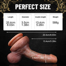 8.03in Realistic Penis Uncut Dildo Sex Toy With Sliding Foreskin