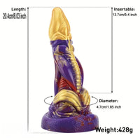 8.03in Realistic Silicone Monster Fantasy Cock Big Dildo For Clit Expansion