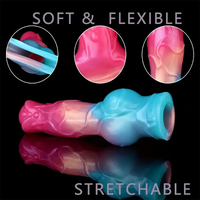 8.03in Silicone Soft Big Animal Dog Knot Dildo Sleeve Hollow Enhancer