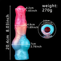 8.03in Silicone Soft Big Animal Dog Knot Dildo Sleeve Hollow Enhancer