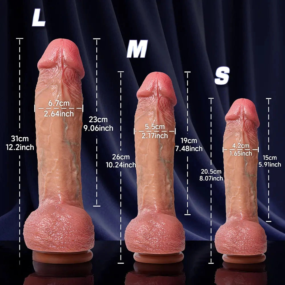 8.07in 10.24in 12.2in Realistic Dildo Soft Liquid Silicone Anal Adult Sex Toy
