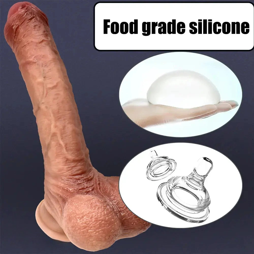 8.07in 10in Powerful Suction Cup Big Real Skin Cock Dildo Adult Clit Toy