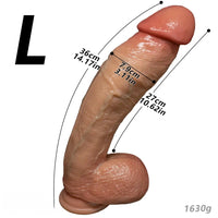 8.07in 11.02in 14.17in Curved Strap on Real Realistic Skin Texture Dildo