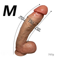 8.07in 11.02in 14.17in Curved Strap on Real Realistic Skin Texture Dildo