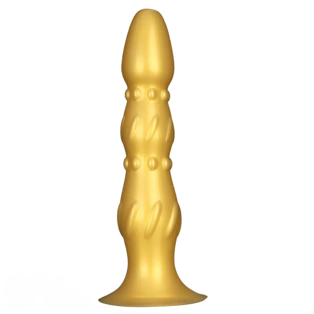 8.07in 11.22in Gold Silicone Super Large Anal Plug Dildo Anal Exercises
