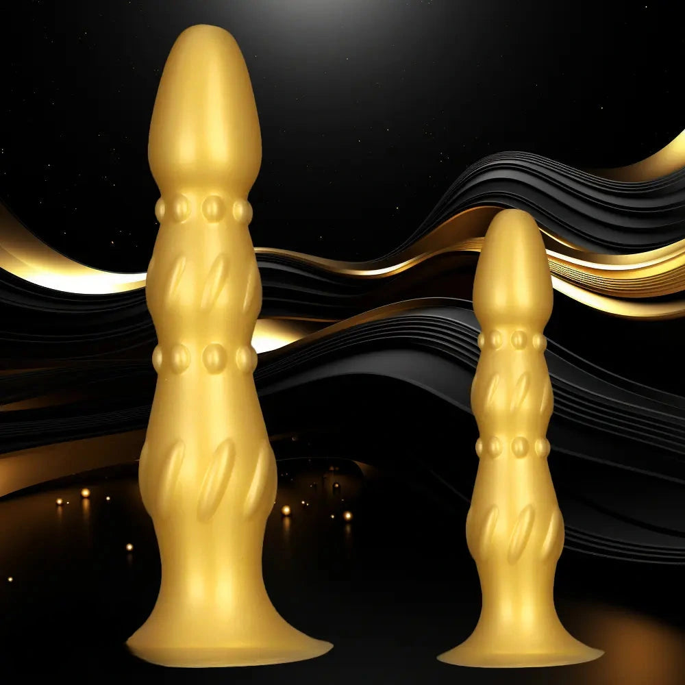 8.07in 11.22in Gold Silicone Super Large Anal Plug Dildo Anal Exercises