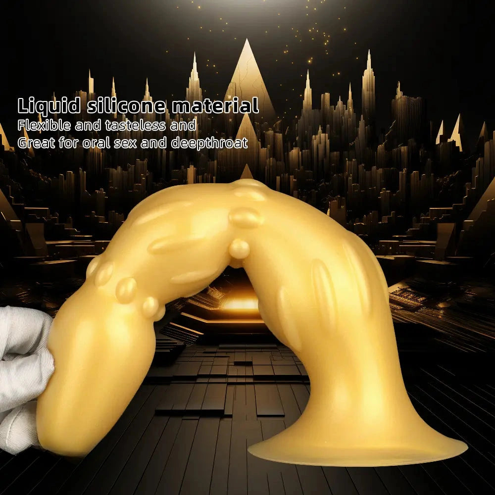 8.07in 11.22in Gold Silicone Super Large Anal Plug Dildo Anal Exercises
