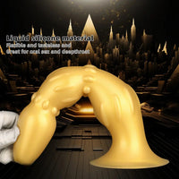 8.07in 11.22in Gold Silicone Super Large Anal Plug Dildo Anal Exercises