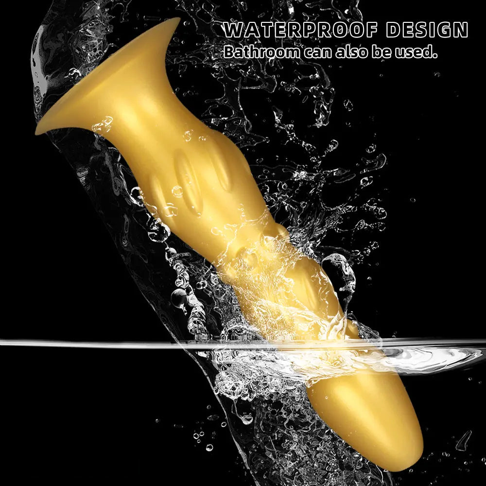 8.07in 11.22in Gold Silicone Super Large Anal Plug Dildo Anal Exercises