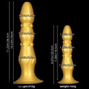 8.07in 11.22in Gold Silicone Super Large Anal Plug Dildo Anal Exercises