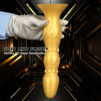 8.07in 11.22in Gold Silicone Super Large Anal Plug Dildo Anal Exercises