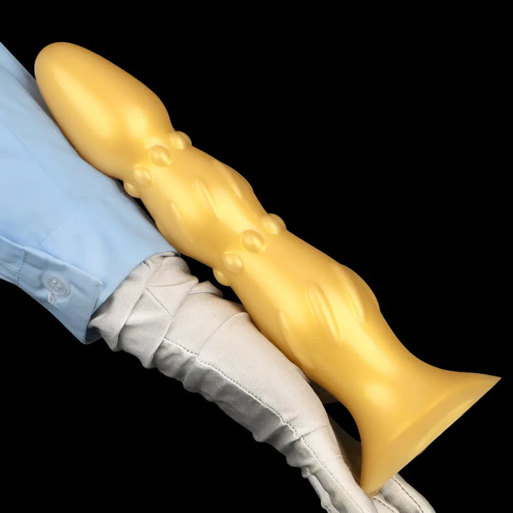 8.07in 11.22in Gold Silicone Super Large Anal Plug Dildo Anal Exercises