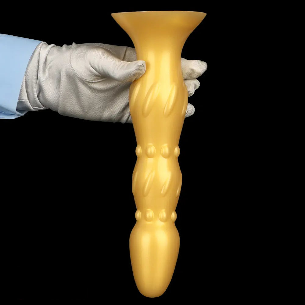 8.07in 11.22in Gold Silicone Super Large Anal Plug Dildo Anal Exercises