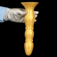 8.07in 11.22in Gold Silicone Super Large Anal Plug Dildo Anal Exercises