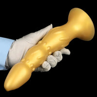 8.07in 11.22in Gold Silicone Super Large Anal Plug Dildo Anal Exercises