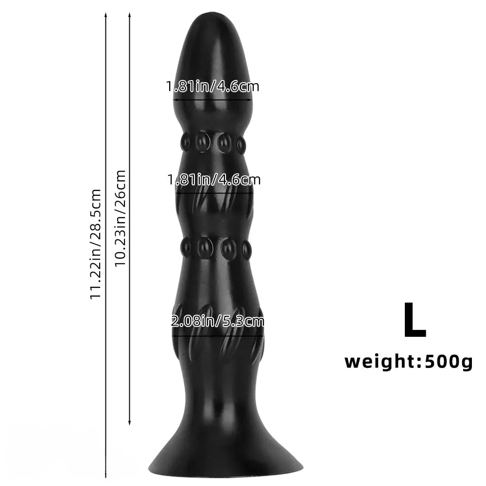 8.07in 11.22in Wearable Anal Beads Practice Anal Dilation Big Black Dildo