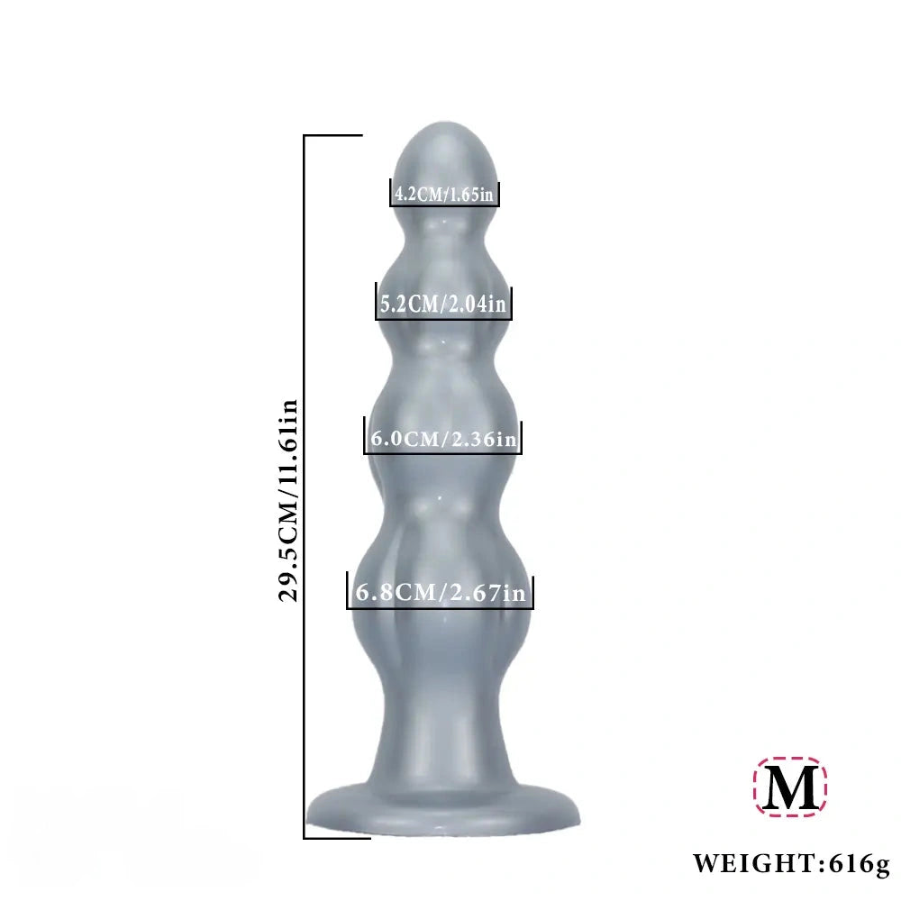 8.07in 11.61in 14.56in Muscle Anal Plug Dildo Soft Silicone Couple Anal Sex Toy