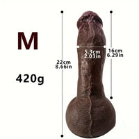 8.07in 8.66in 9.44in Ebony Silicone Soft Real Big Dildo For Pleasure