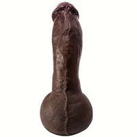 8.07in 8.66in 9.44in Ebony Silicone Soft Real Big Dildo For Pleasure