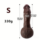 8.07in 8.66in 9.44in Ebony Silicone Soft Real Big Dildo For Pleasure