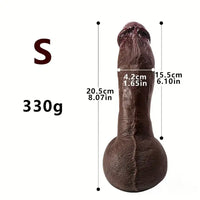 8.07in 8.66in 9.44in Ebony Silicone Soft Real Big Dildo For Pleasure