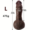 8.07in 8.66in 9.44in Ebony Silicone Soft Real Big Dildo For Pleasure