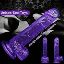 8.07in Sequin Crystal Color Faux PVC Adult Self-Pleasure Cock Dildo