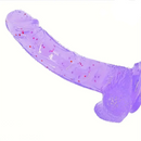 8.07in Sequin Crystal Color Faux PVC Adult Self-Pleasure Cock Dildo