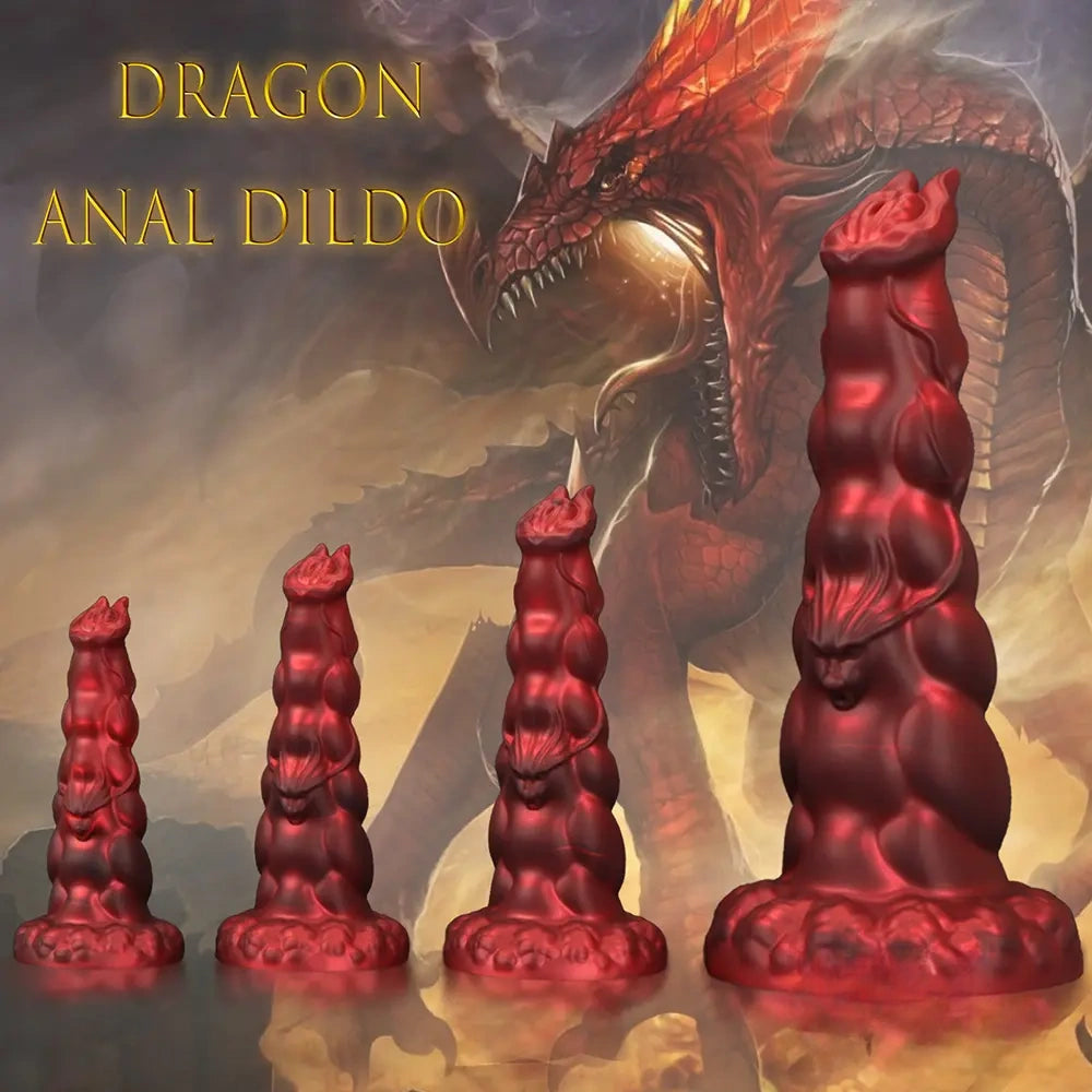 8.07in 9.25in 10.55in 12.59in Fantasy Dragon Silicone Big Soft Dildo