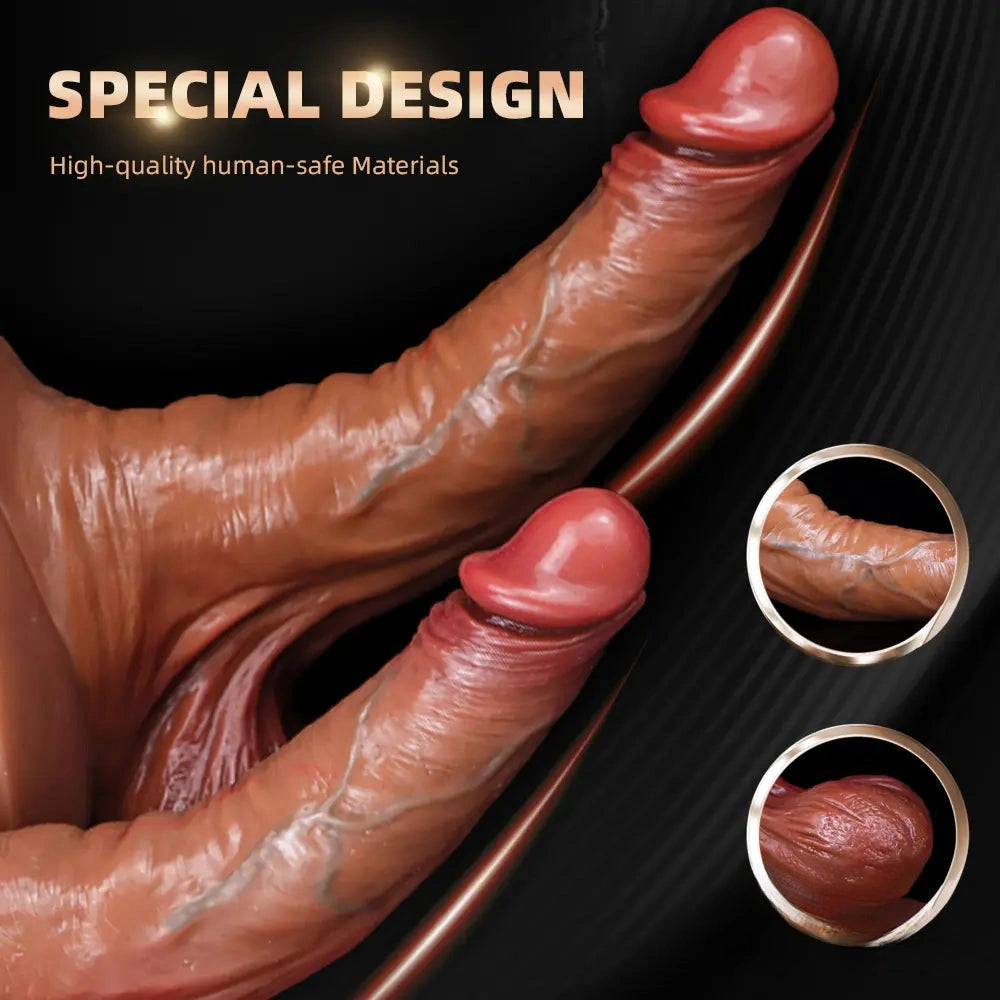 8.07in 9.25in Soft Liquid Silicone Big Real Feeling Dildo With Big Sucker