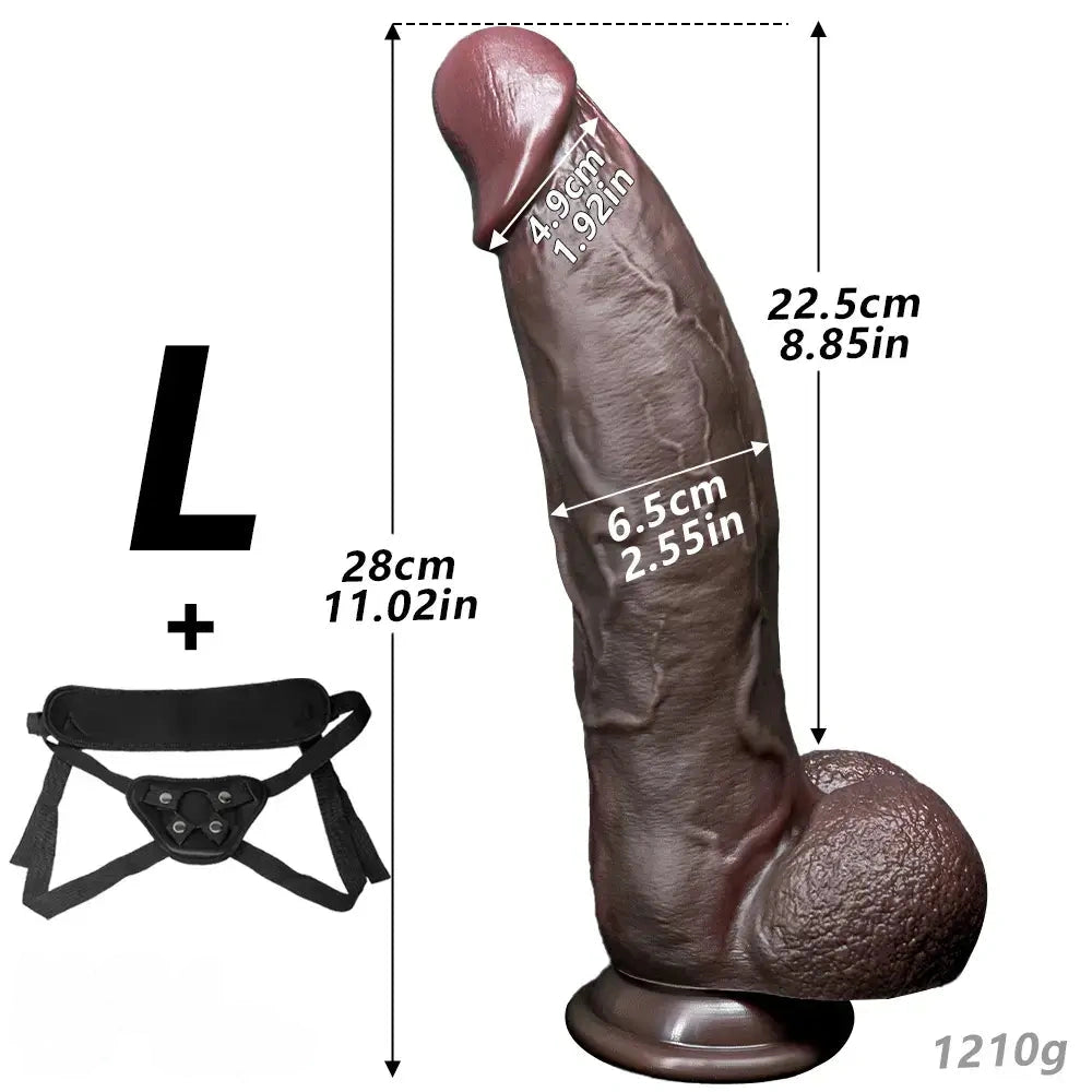 8.07in 9.44in 11.02in Strap on Big Silicone Dildo Adult Sex Toy For Love