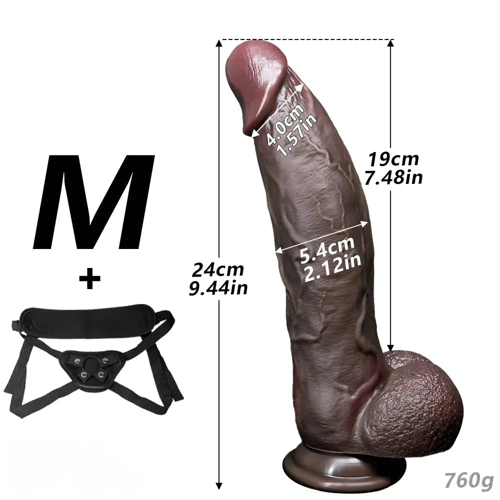 8.07in 9.44in 11.02in Strap on Big Silicone Dildo Adult Sex Toy For Love