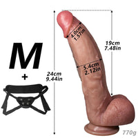 8.07in 9.44in 11.02in Strap on Lifelike Dildo Manual Penis Female Adult Toy