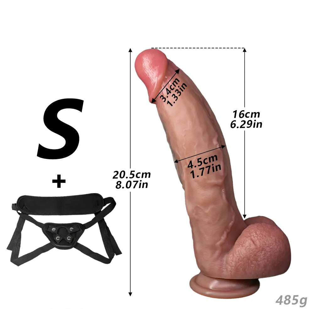 8.07in 9.44in 11.02in Strap on Lifelike Dildo Manual Penis Female Adult Toy