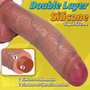 8.07in 9.84in 12in Dual Density Silicone Foreskin Uncut Strap on Dildo
