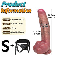 8.07in 9.84in 12in Dual Density Silicone Foreskin Uncut Strap on Dildo