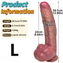 8.07in 9.84in 12in Dual Density Silicone Foreskin Uncut Strap on Dildo